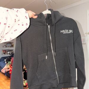 Black Après Ski Zip-Up Hoodie